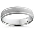 thumbnail image 1 of Alliance de Mariage pour Homme en Or Blanc 10K Brossée à Double Incrustation, 1 of 1