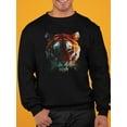 thumbnail image 2 of Awesome Low Ink Tiger Design Sweatshirt Men -Image by Shutterstock, Male x-Large, 2 of 4