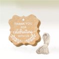 thumbnail image 5 of OUNONA 100pcs Printing Kraft Hanging Tags with String Gift Baking Food Package Tags for Wedding Party, 5 of 5