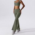 thumbnail image 2 of Gibobby Conjunto de entrenamiento para mujer Conjunto de chaleco de yoga desnudo de secado rápido de color sólido para mujer Conjunto de ejercicio de yoga par(Verde,XL), 2 of 4