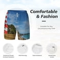 thumbnail image 5 of Lsque Mens Swim Trunks Lighthous Pattern - Bathing Suit Compression Liner - Beach Swim Shorts Swimwear - (S-3XL) - Stretch Quick Dry -Small, 5 of 9