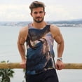 thumbnail image 6 of KLL Sunset Cliff Dinosaur Print Men's Muscle Gym Workout Stringer Tank Tops Bodybuilding Fitness T-Shirts Tank Tops Men-4X-Large, 6 of 7