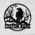 thumbnail image 2 of Craftnamesign Custom Raven Metal Wall Art with LED Light, Personalized Crow Moon Name Sign, 2 of 5