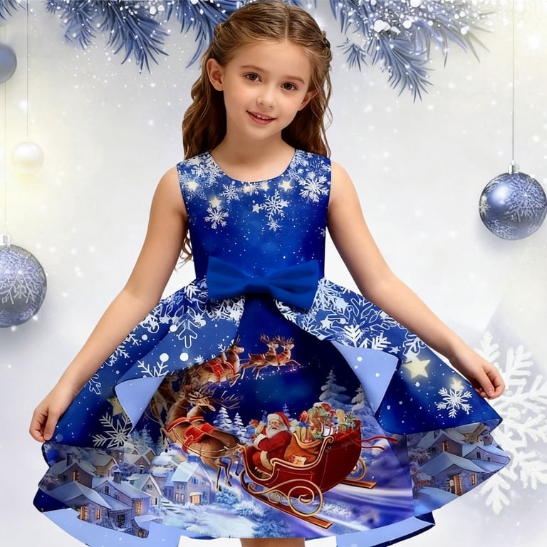 christmas dress age 5 Woyy Big Girls Christmas Dress Xmas Reindeer Sleeveless Tutu Dress with Headband Set, Infant Girl's, Size: 7-8 Years, Brown