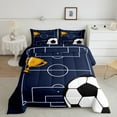 thumbnail image 2 of Feelyou Cartoon Soccer Boys Bedding Comforter Set, Eat Sleep Sport Twin Comforter Sets, Football Rugby Game Reversible Bedding Set, Ultra Soft Bedroom Decor, 2 Pieces, 2 of 8