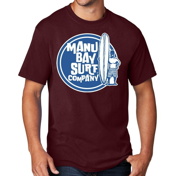 Men's Manu Bay SURFER DUDE T-shirt, 2XL Athletic Heather Maroon