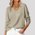 thumbnail image 2 of Kaemgyyd Women's Fall Sweater Soft Comfy Long Sleeve Knit Tops Classic V Neck Trendy Outfits Casual Solid Color Pullover, 2 of 7