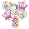 thumbnail image 3 of Globo de unicornio de 32 pulgadas, juego de globos de aluminio con números, decoración para fiestas de cumpleaños, vajilla desechable de unicornio para niños, suministros para fiestas de baby shower, 3 of 5