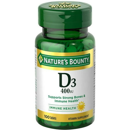 Nature's Bounty D3-400 IU Vitamin Supplement Tablets, 100 count ...
