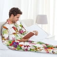 thumbnail image 6 of Sikiie Birds And Flowers Mens Pajama Set, Soft Warm Long Sleeve Sleepwear, Cozy Button-Down Pjs for Men-X-Large, 6 of 7