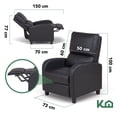 thumbnail image 3 of Sillón Reclinable Individual KingsHouse Color Negro negro, 3 of 7