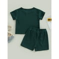 thumbnail image 4 of Bagilaanoe 2pcs Toddler Baby Boys Girls Short Pants Set Short Sleeve T-Shirts Tops + Shorts 6M 12M 2T 3T Kids Casual Summer Outfits, 4 of 8