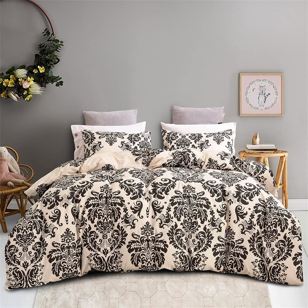 HSDAOCN Bohemian Duvet Cover Queen Size, 3 Pcs Soft Boho Duvet Cover Set Comforter Cover with