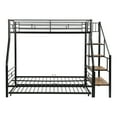 thumbnail image 5 of Metal Bunk Beds Twin Over Full Size with Trundle, Heavy Duty Bunk Bed with Storage Staircase & Guardrails, Metal Bunk Bed for Dorm, Bedroom, Apartment, Black, 5 of 9