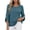 #05 Navy, variant on KTFgvq Women's Scoop Neck 3/4 Sleeve Blouses, Relaxed Fit Casual Tops, Solid Color Tees, Lightweight Linen for Vacation, Summer, Army Green L