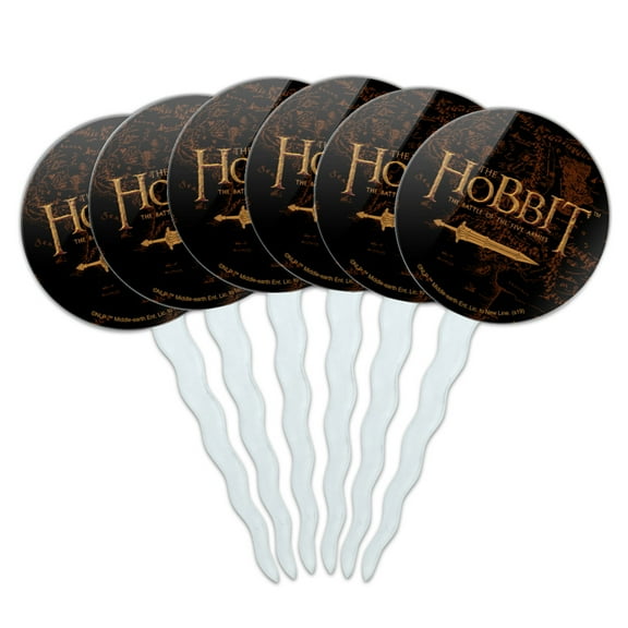 The Hobbit Battle of the Five Armies Logo Cupcake Picks Toppers Decoration Set of 6