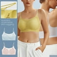 thumbnail image 4 of Soft Bra Without Underwire, Ultra Thin Seamless Summer Zero Feel Comfort Bra Padded Bralette Push Up Soft Non-Wired Bustier Breathable Bra for Sleeping Yoga(Label L=US SizeM+Yellow), 4 of 6