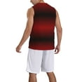 thumbnail image 2 of Naloa Red Geometric Basketball Jersey Reversible Men's Mesh Athletic Sports Shirts Training Practice S-4XLXX-Large, 2 of 6