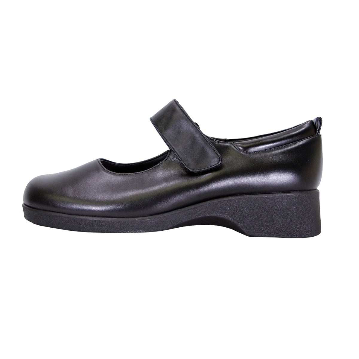 24 HOUR COMFORT Sky Women Wide Width Leather Mary Jane Style Shoes BLACK 8.5