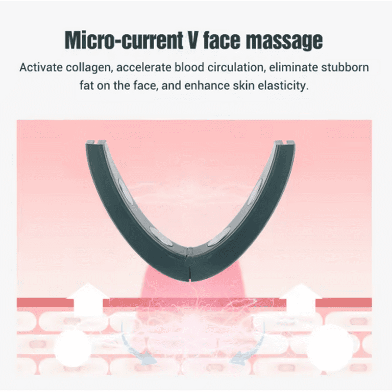 V Face Lifter Firming Facial Massager Slimming Massager Motorized Double Chin and Smart V Facial Massager with 6 Modes and 8 Adjustable Intensities