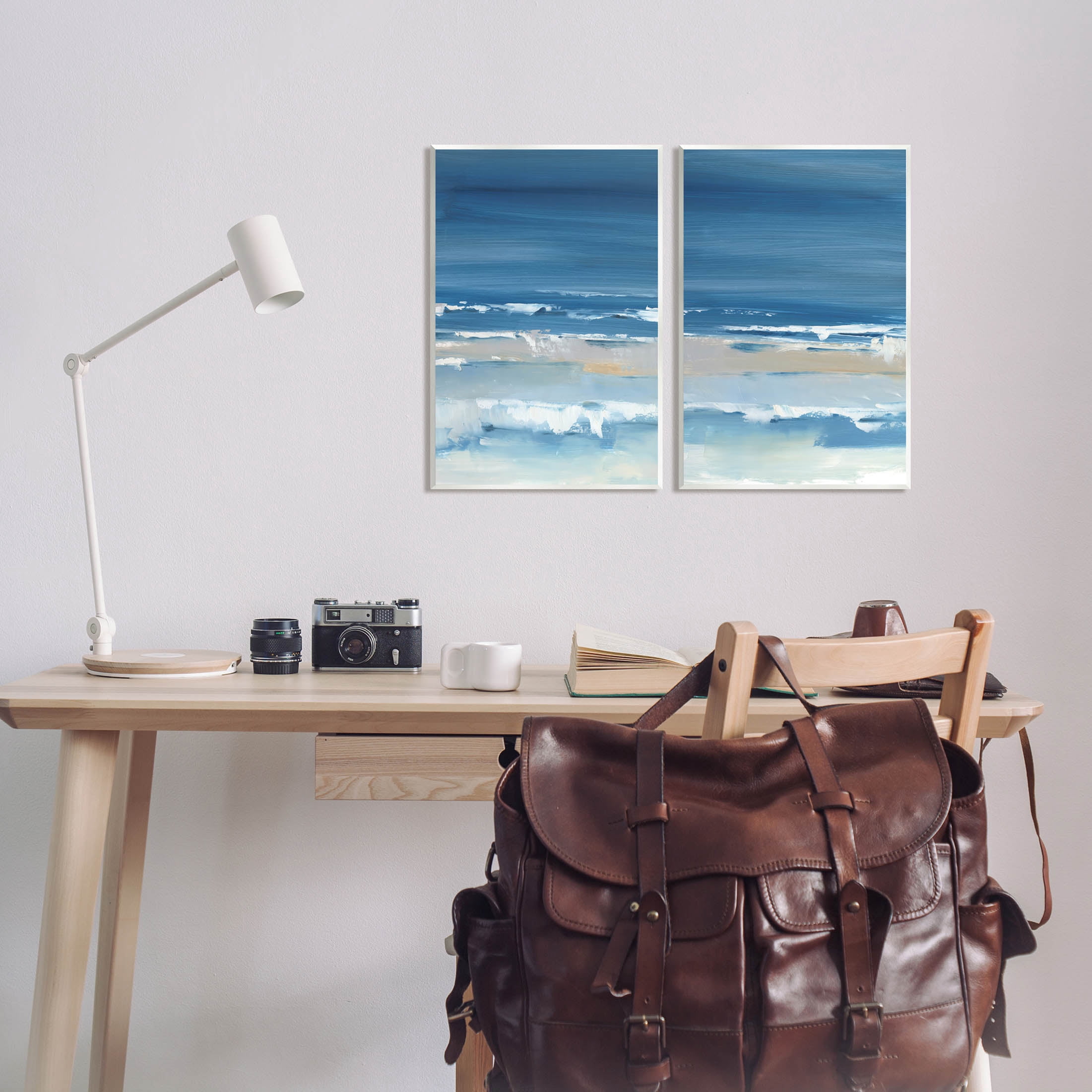 Stupell Industries Crashing Beach Wave Shore Painting Unframed Art Print Wall Art, Set of 2, Design by Ethan Harper