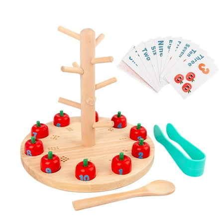 

NUOLUX 1 Set Apple Tree Digital Toy Wooden Early Education Toy Educational Plaything for Kids Children Boys Girls