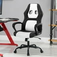 thumbnail image 2 of PC Gaming Chair Ergonomic Office Chair 250LBS Desk Chair with Lumbar Support Arms Headrest High Back PU Leather Racing Chair Rolling Swivel Executive Computer Chair for Adults, White, 2 of 8