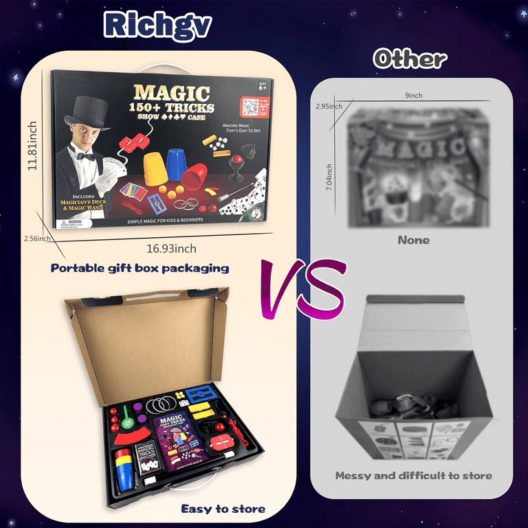 Magic Kit, 50+ Magic Tricks For Kids With Instructions