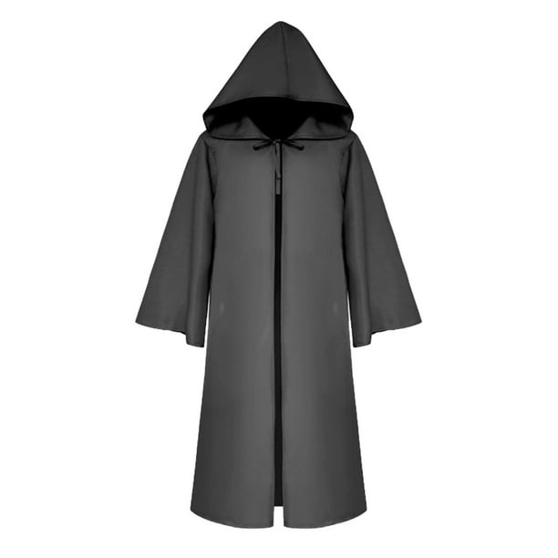 Sonducket Capa de disfraz de Halloween, atmósferas de terror con capucha, decoración medieval antigua, disfraces, ropa de fiesta, traje para el hogar Disfraces de disfraces Negro 125 Sonducket AP012624-02