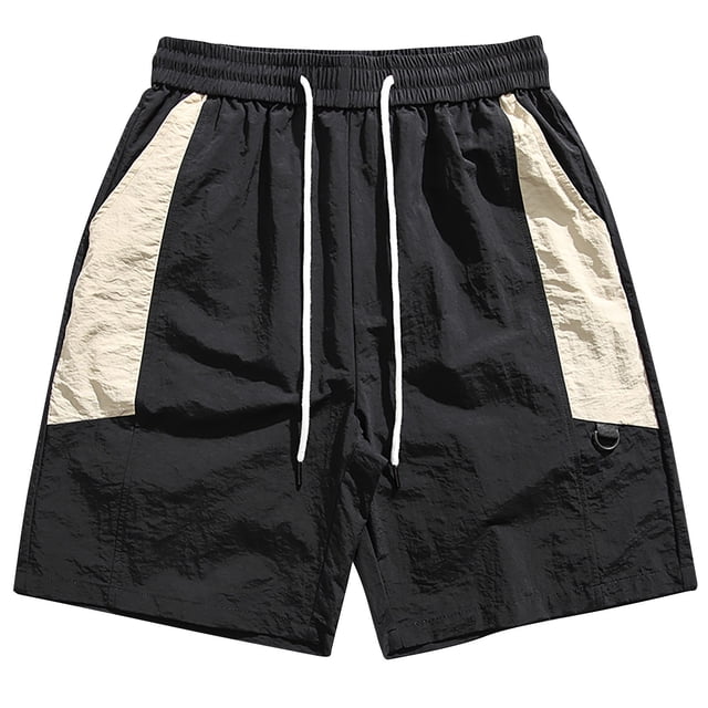 pstuiky Pantalones cortos de gimnasio para hombre, Pantalones cortos deportivos casuales de color sólido con cintura elástica para hombre Pantalones cortos cargo
