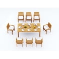thumbnail image 6 of 9-Piece Teak Dining Set: 83" Rectangle Table + 8 Wave Stacking Arm Chairs, 6 of 9