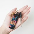 thumbnail image 4 of Wukai Blue Dinosaur Print Leather Car Keychain, Universal Key Fob Keychain, Leather Key Chain Holder for Men and Women,360 Degree Rotatable, 4 of 5