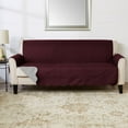 thumbnail image 3 of Linery & Co. Reversible Couch Cover Quilted Pet Furniture Protector Slipcover Wine / Light Grey, 3 of 5