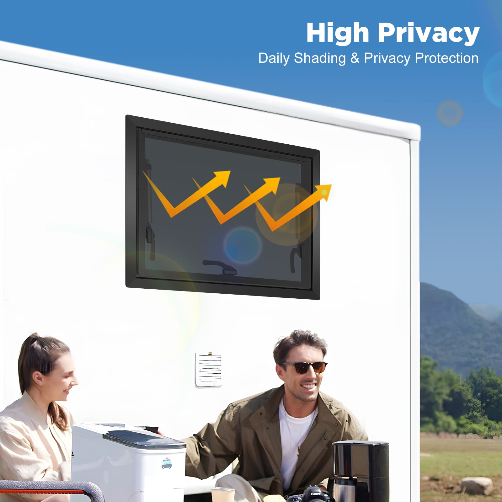 LiHUiee RV Caravan Camper Van Push Out Window RV Window With Window Screen 600x450mm for RVs, Trailers