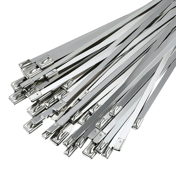Metal Zip Ties 18 inch 300pcs 304 Stainless Steel Zip Ties Heavy Duty Multi-Purpose Self-Locking