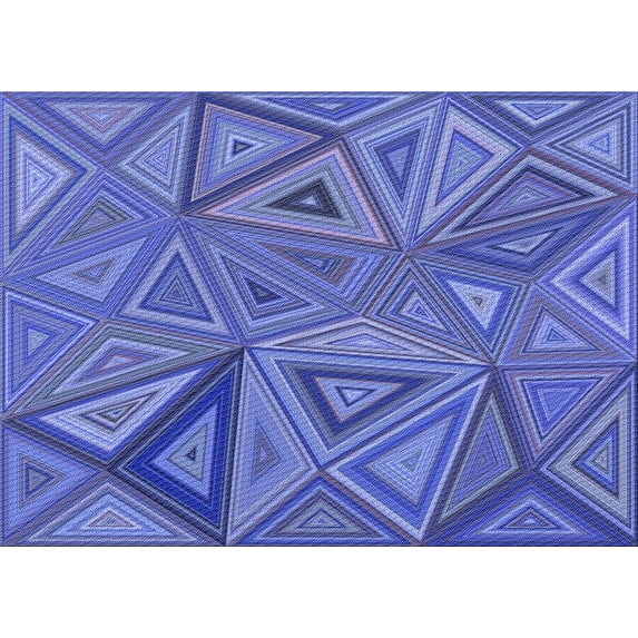 Ahgly Company Indoor Rectangle Patterned Sky Blue Dress Blue Area Rugs, 7' x 10'
