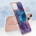 thumbnail image 2 of Designed for iPhone 13 Marble Case, Ultra Thin Girls Women Plating Marble Designed Flexible Soft TPU IMD Marble Protective Case Cover for iPhone 13 - Purple, 2 of 6