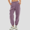 thumbnail image 2 of Huesdet Baggy Sweatpants for Women with Pockets-Womens Pants-Womens Running Joggers Fall Clothes Outfits 2024(S,Purple), 2 of 9