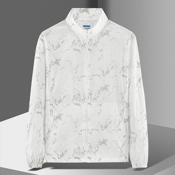 BLCHUNen Windbreaker Jackets for Men Zipper Cardigan Hoodless Plus Size Quick Drying Workout Active Sports Gym Casual Coat