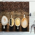 thumbnail image 1 of Ambesonne Coffee Shower Curtain, Assortment of Coffee Mug, 69"Wx84"L, Brown White, 1 of 3