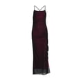 thumbnail image 4 of Women's Mesh Maxi Dress Backless Wedding Guest Dress Ruched Drawstring Bodycon Party Cocktail Dress L, 4 of 10