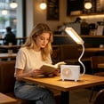 thumbnail image 1 of Quiet Operations Desktop Fan, Portable Student Cooling Device With Led Light, for Dorm Office, White, 1 of 6