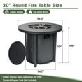 thumbnail image 3 of 30" Round Gas Fire Pit Table, SHINPT Steel Fire Pit Table with Beautiful Wicker Base, 50000 BTU Round Propane Fire Pit, Outdoor Gas Fireplace for Backyard, Garden, Patio, Add Ambience to Gatherings, 3 of 8