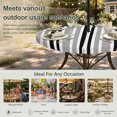 thumbnail image 6 of Round Outdoor Tablecloth with Umbrella Hole and Zipper, Black Grey Stripes Tablecloth with Elastic Waterproof, Simple Striped Lines Minimalist Modern Patio Table Covers for 45" - 54" Pool Tables, 6 of 9