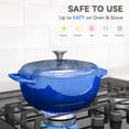 thumbnail image 4 of Magicplux 6 Qt Enameled Cast Iron Dutch Oven, Blue, 4 of 8