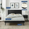 thumbnail image 6 of Modway Alana Queen Modern Wood Platform Bed with Splayed Legs in Black, 6 of 13