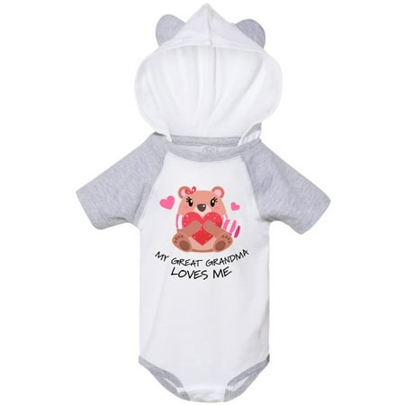 

Inktastic My Great Grandma Loves me- bear and hearts Gift Baby Boy or Baby Girl Bodysuit
