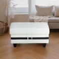 thumbnail image 4 of 34"x22.8"x17.5" Faux Leather Storage Ottoman Bench Footrest with Hinged Lid for Living Room, Bedroom, Entryway, 4 of 10