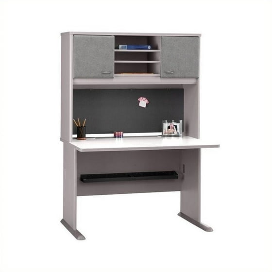 Bush Bbf Series A 48 Computer Desk With Hutch In Pewter