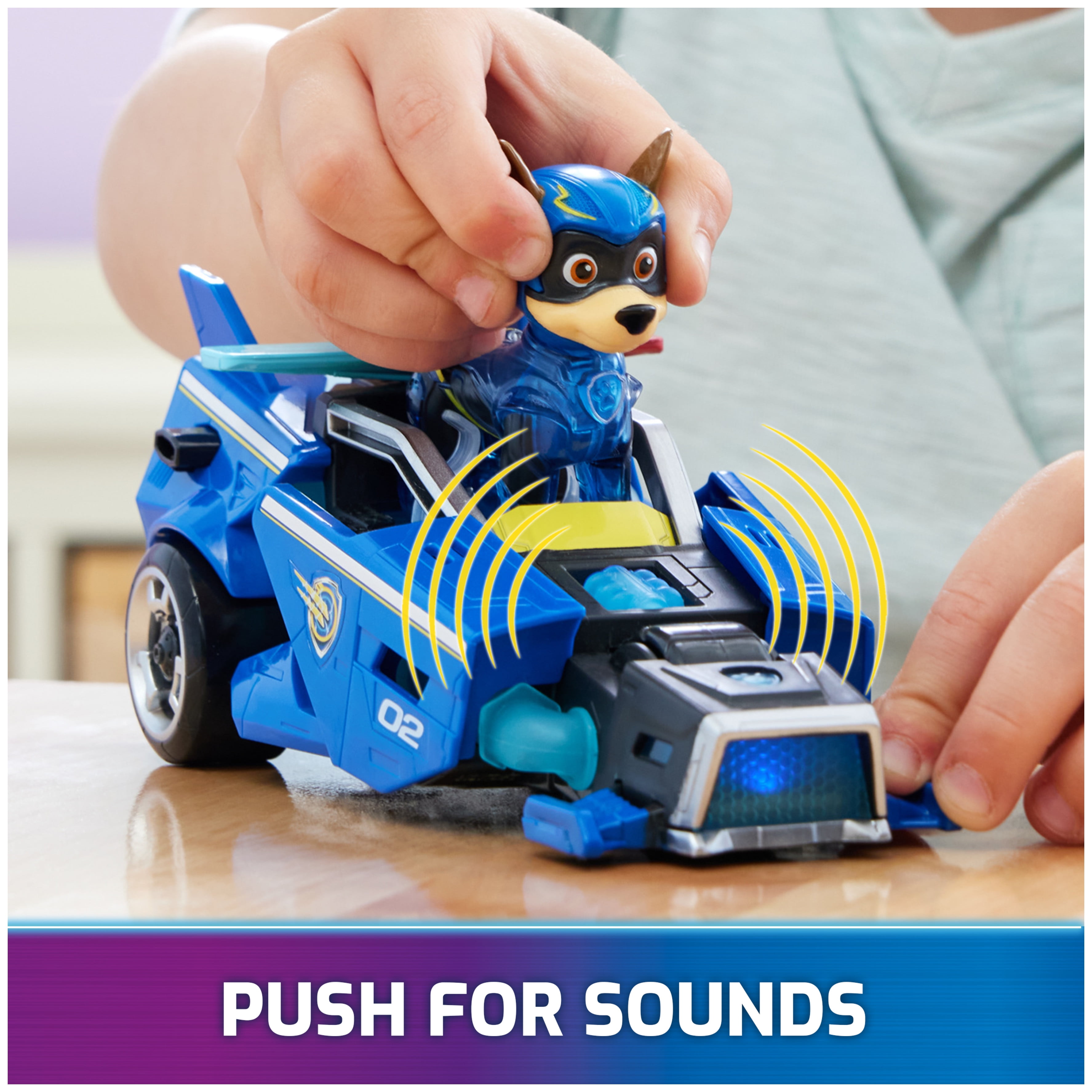 PAW Patrol: The Mighty Movie, Toy Car with Lights, Sounds & Chase Figure, for Kids Ages 3+